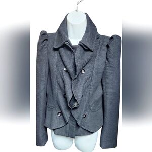 Ark & Co Zippered Ruffle blazer